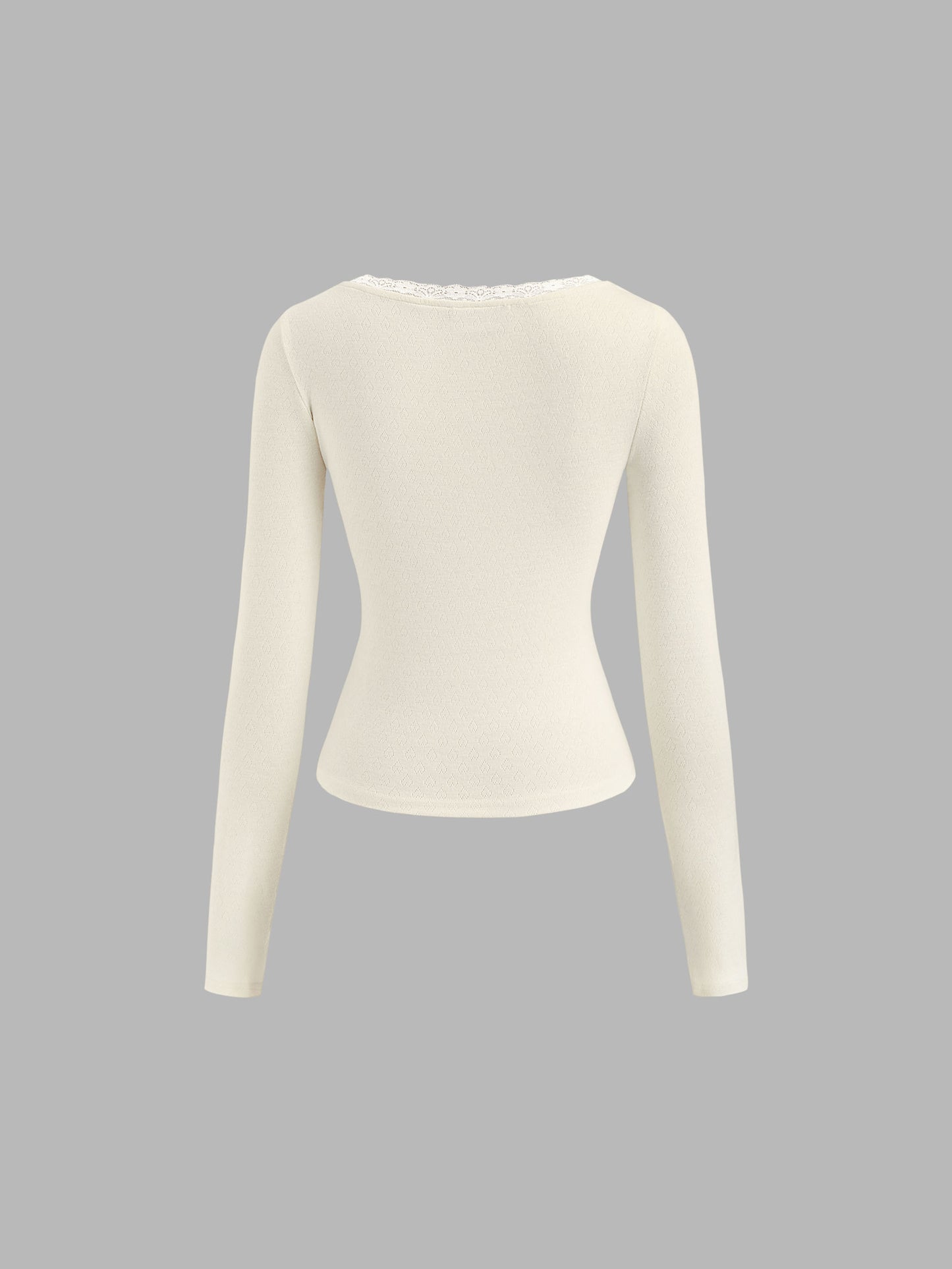 Deer Graphic Scoop Neckline Lace Trim Bowknot Tee