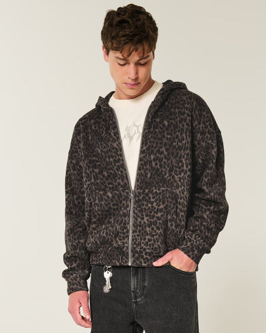 Unisex Boxy Leopard Hoodie & Pant Set